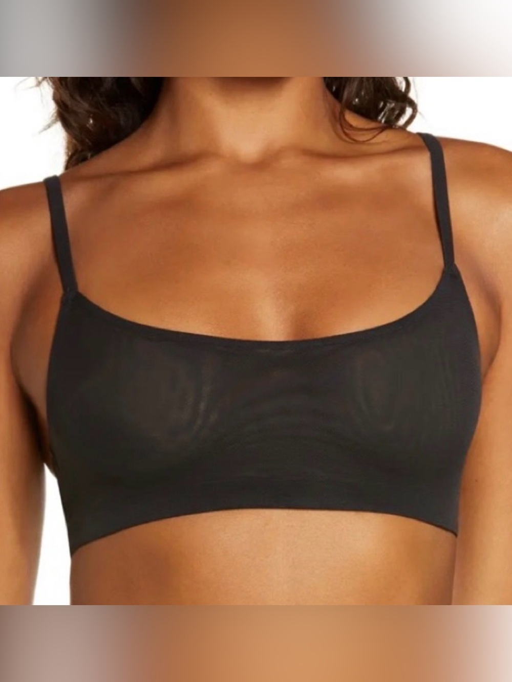 Skims Black Mesh Scoop Bralette - Medium